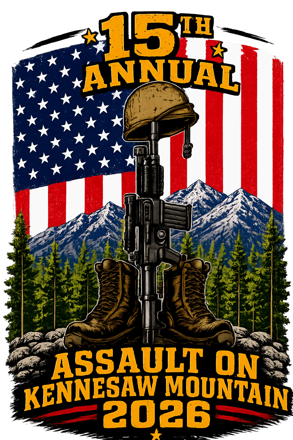 Assault on Kennesaw Mountain 5K emblem